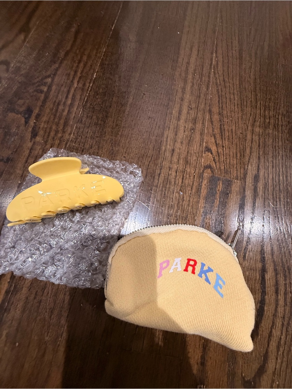 Parke Yellow Hair Claw and Matching Yellow Zip Pouch